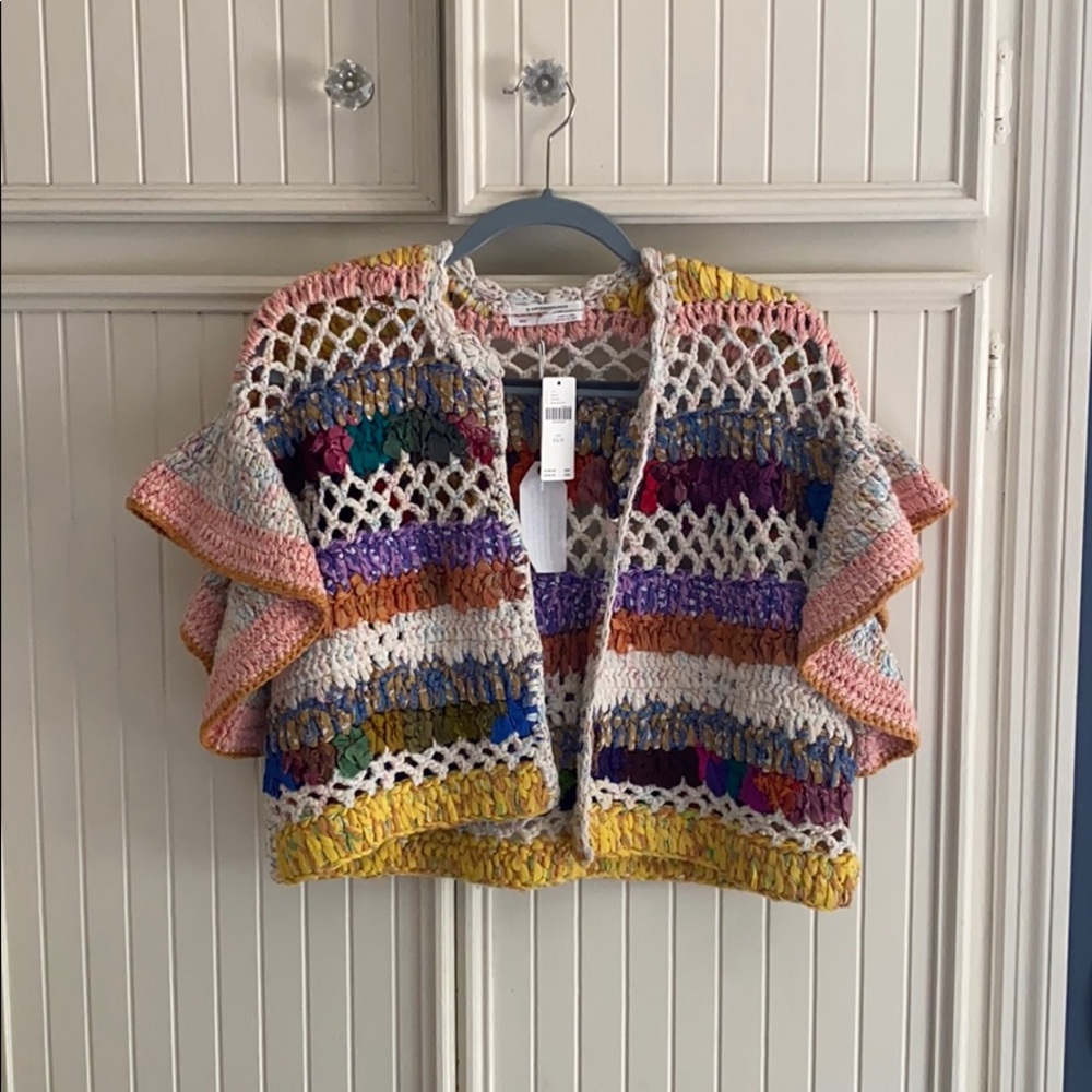 BMWT Anthropologie Crochet Sweater Sz S